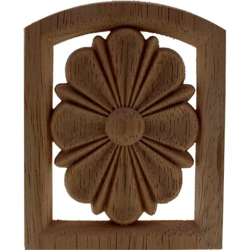 VZLX Wood Decal Floral Onlay Vintage Applique For Wall Doors Cabinet Furniture Home Decor Garden Decoration Maison Accessories