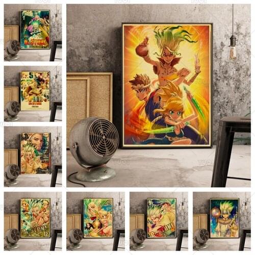 Japanese Anime Dr. STONE Classic Retro Painting Art Home Decor Picture Kids Room Living Cafe Wall Decor Quality Canvas Poster