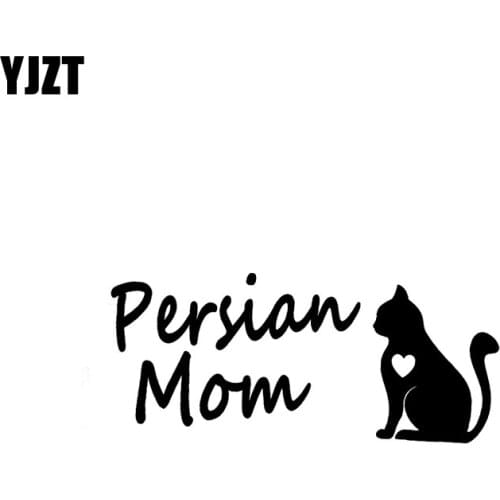 YJZT 16.8CM*7.4CM Persian Mom Vinyl Decal Car Sticker Cat Pet Black Silver C10-02302