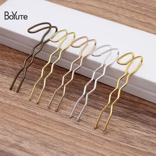 BoYuTe (20 Pieces/Lot) 70*13*1.8MM Metal Brass Hair Fork Hairpin Factory Direct Sale Diy Jewelry Accessories