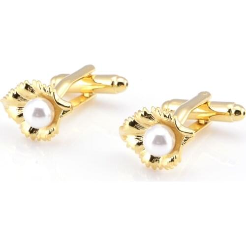 Business Cufflinks Mens and Womens Gifts Classic Trendy French Shirt Buttons High-grade Trendy Pearl Clam Cuff Links
