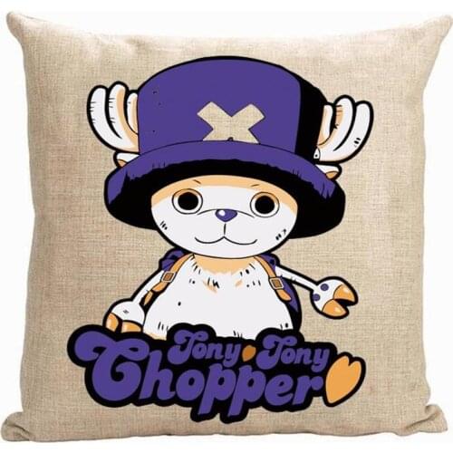 Chopper pillow cover, cute Japanese cartoon Animation One Piece Luffy cute throw pillow cover
