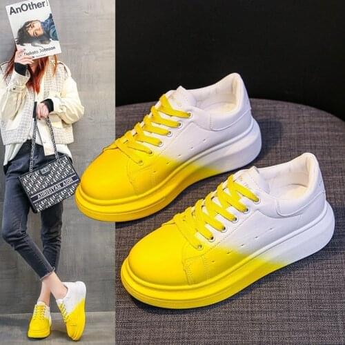 Large Size Sports Shoes 2021 Spring New Round Head Candy Color Single Shoes Student Flat Casual Lace-up White Shoes Shoes Woman