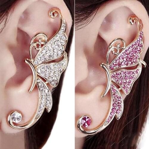 1 Pc Women Fashion Earring Butterfly Wing Shape Left Ear Cuff Clip Jewelry accessory