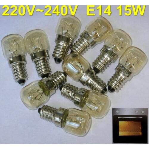 10Pcs E14 T22 15W 220V~240V Oven Bulb Oven Toaster / Steam Light Bulbs / Cooker Hood Lamps Heat Resistant Bulb 300'C