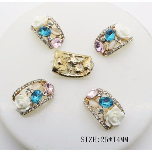10pcs/lot 14*25mm Rhinestone alloy Arched Diy Jewelry Findings Accessories Embellishment For Jewelry Making DIY Accessories