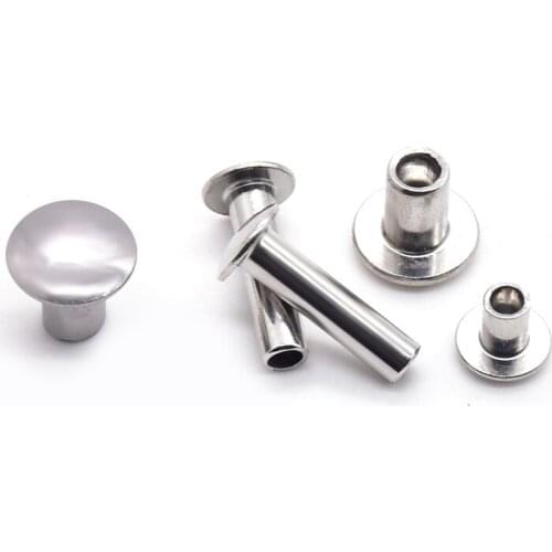 304 Stainless Steel All Sizes M3 M4 M5 Flat Head Semi-Hollow Hollow Rivet Steel rivet nut