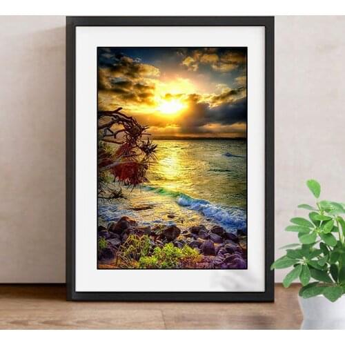 5D Diamond Embroidery Sunset DIY Diamond Painting Cross Stitch Landscape Full Square Drill Rhinestones Home Decor