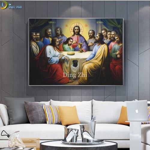 5D Diy Diamond Painting Jesus Last Supper Full,Square,Round Diamond Embroidery Art Diamond Mosaic Religion Sacrament Home Gift