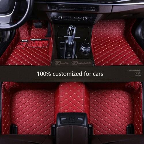 Leather Custom car floor mats for mitsubishi pajero sport 2017 outlander xl pajero 4 outlander 3 asx Lancer accessories carpet