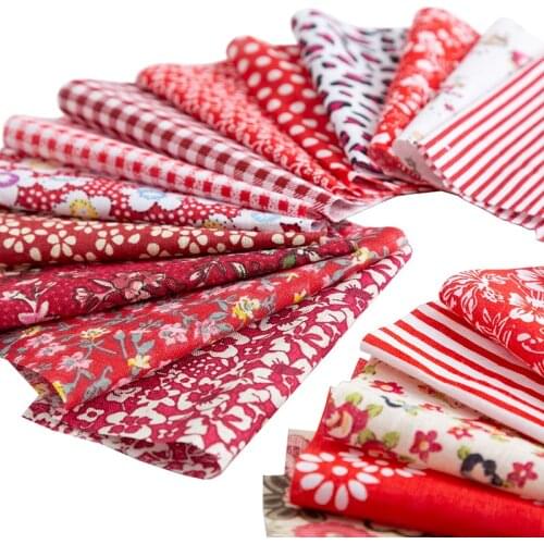 25PCS 10*10CM Floral Cotton Patchwork Fabric Christmas Printed Fabric For Sewing Quilt Crafts TJ0550