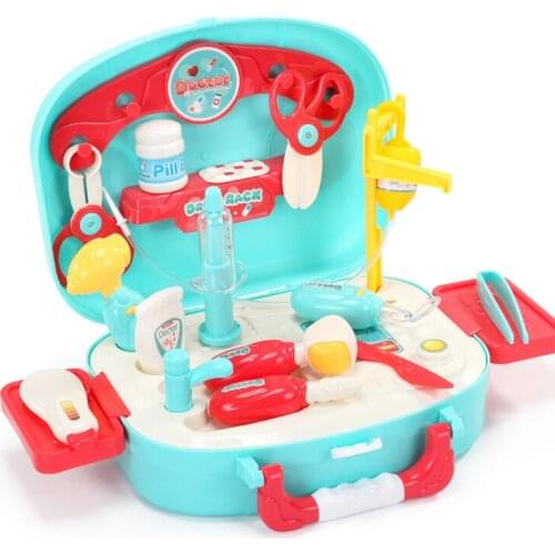 Kid Doctor Toy Set Pretend Play Kit Suitcase Role Play Medical Tool Bag Nursing Simulation Injection Medicine Toy For Children
