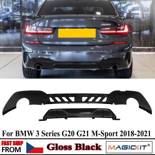 MagicKit Rear Bumper Diffuser Bodykit Lip Gloss Black For BMW G20 G28 M-Sport 2019-2020