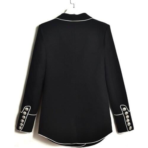 Runway Designer Women Vintage Elegant Blazer Long Sleeve Suit Jacket Coat High Quality Double Breasted Blazers Femme Tops 2020