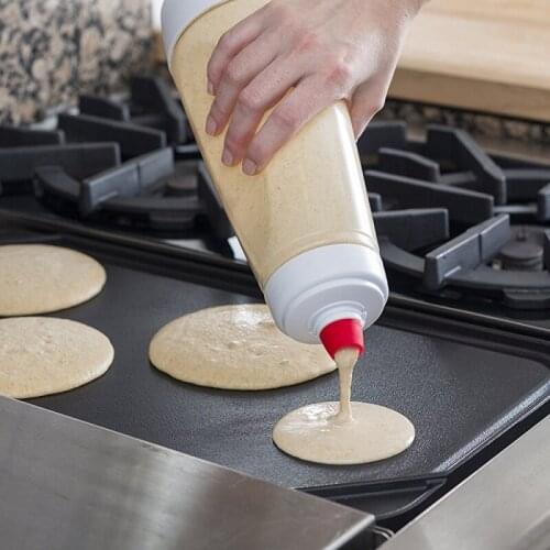 1000mL White Hand Batter Dispenser Batter Mixer Bottle Cupcake Pancake Crepe Batter Dispenser Household Kitchen Accessories