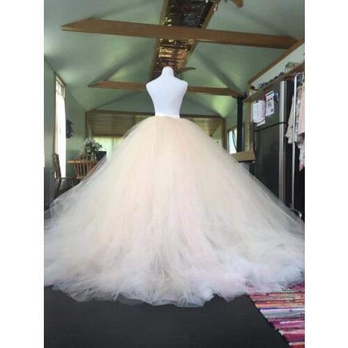 Elegant Lush Bridal Tulle Skirts With Train Pussy Tulle Skirts Women Ruffles Elastic Tutu Ball Gowns To Party Custom Made