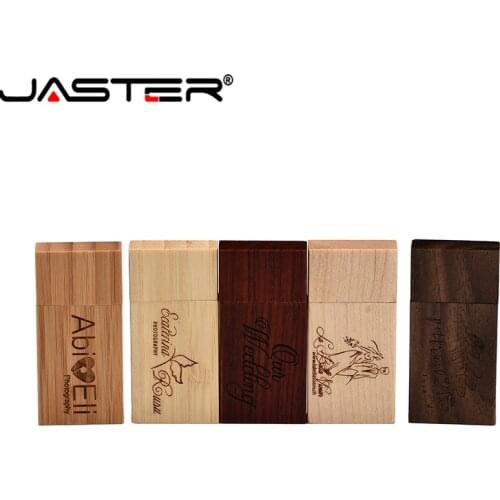 JASTER (free custom logo) wood block USB 2.0 flash drive mahogany pendrive 4GB / 8GB / 16GB / 32GB /64GB Pen Drive Memory