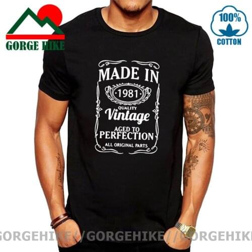 GorgeHike Vintage 1981 40 Years Old T Shirt Men Cotton Short Sleeve T-shirt man Tshirt Camiseta Clothing Funny New 40th Birthday