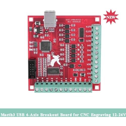 USB MACH3 Breakout Board 100Khz 4-Axis Interface Driver Motion Controller Driver Board for CNC Engraving 12-24V