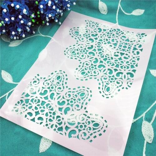 Lace angle plastic mold shield DIY cake scrapbook stencils hollow Embellishments printing lace ruler Valentines Day