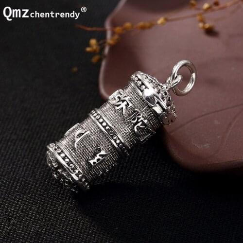 S925 Sterling Silver Amy Buddha cylinder Locket Pendants Buddhist Amulets Gawu Memorial Men Women Storage Necklace Jewelry
