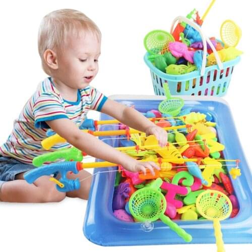 Magnetic Fishing Toys for Children 46pcs/Set Parent-child Interactive Toys Game Kids 3D Fish Baby Bath Toys Outdoor Toys Kid