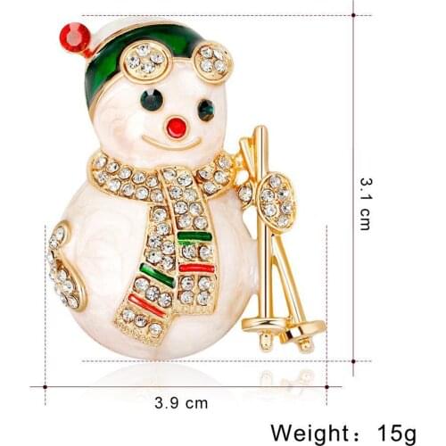 Cartoon Christmas Snowman Brooch Pin Coat Dress Decor Accessory