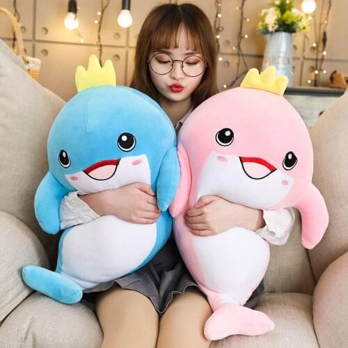 36-70cm Soft Dolphin Plush Toys Dolls Stuffed Down Cotton Animal Pillow Cute Office Nap Pillow Kids Toy Christmas Gift for Girls