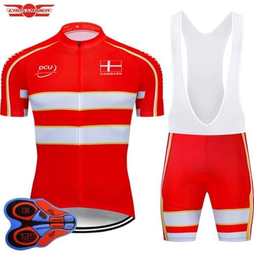 2022 New i2022 Team Danmark Cycling Jersey 9D Bib Set MTB Uniform Bicycle Clothing Quick Dry Bike Clothes Wear Ropa ciclismo ge