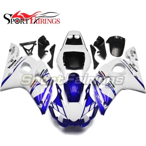 Injection Fairings For Yamaha YZF 600 YZF-R6 R6 98 99 00 01 02 ABS Plastic Motorcycle Fairing Kit Cowling White Blue Carene