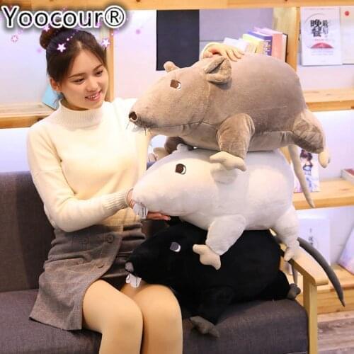 1pc 40/60cm New Super Soft Plush Simulation Mouse Plushie Doll Stuffed Rat Plush Animal Toy Mascot Peluche Doll for Children