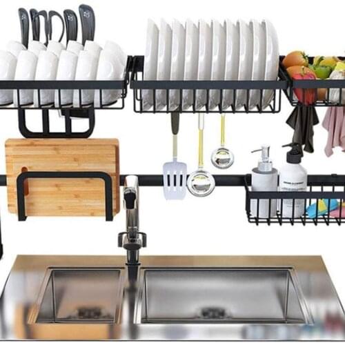 Dish Drainer Rack Over The Sink, Dish Drying for Home Kitchen Counter Storage, Large Stainless Steel Dish Dryer