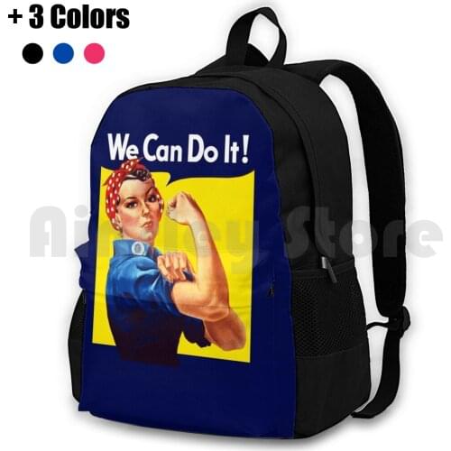 Rosie The Riveter-We Can Do It Outdoor Hiking Backpack Waterproof Camping Travel War Propaganda Ww2 Ww1 War Effort Rosie The