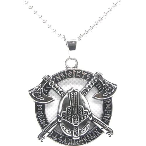 Support Dropship 2019 new Design Double axes mask Pendant 316L Stainless Steel Fashion Jewelry rock style Soldier mask Pendant