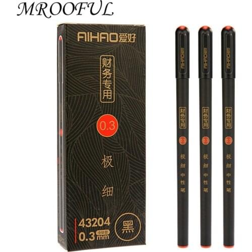 3 pcs/lot 0.3mm Fine Gel Pens Chinese Elegant Black Finance Needle Pens For Writing Office School Supplies Kawaii Stationery Pen