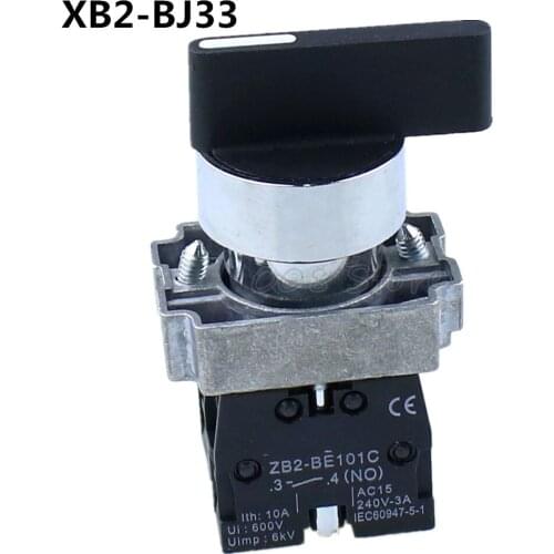 22mm XB2-BJ33 3 position 2NO Maintained Extended Lever electrical switch rotary switch 50/60Hz