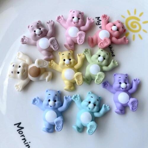 Mixed Cartoon Resin Dancing Bear Flat back Cabochon For DIY Embellishments Hair Accessories Jewelry Craft Scrapbook Decoration