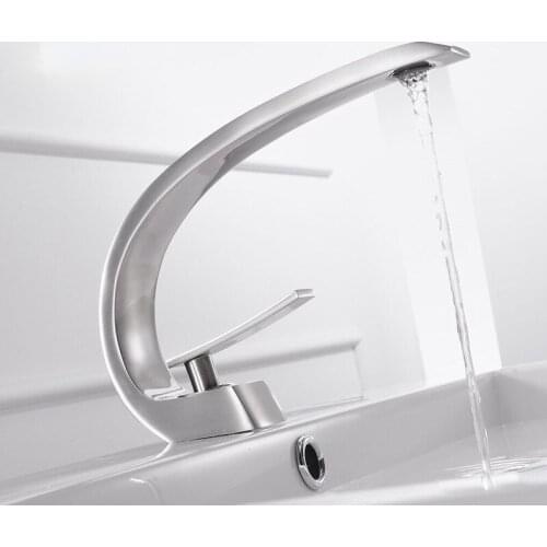 Basin Faucets Modern Bathroom Mixer Tap Brass Washbasin Faucet Single Handle Single Hole Elegant Crane For Bathroom