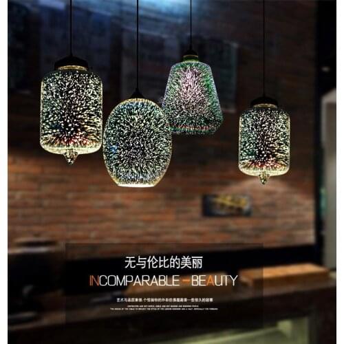 Modern Led Colorful Plated 3d Glass Pendant Light Mirror Glass Ball Lampshade For Restaurant Cafe Bar Dining Living Room Lamp