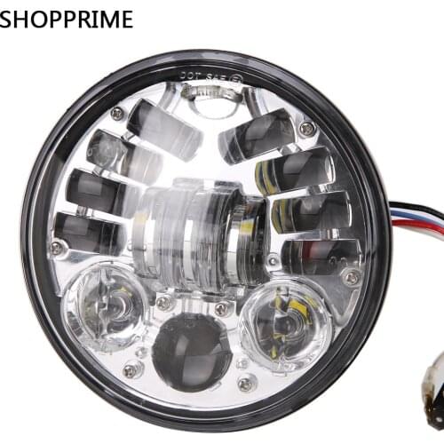 Bee type DRL 5.75" 5-3/4" Motorcycle Projector LED Lamp Headlight For Sportster 883 1200, Iron 883, Dyna, Street Bob FXDB
