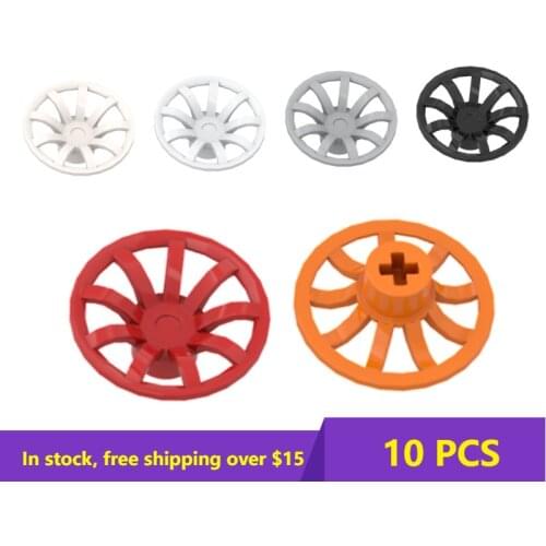 10pcs MOC 62701 Bricks Wheel hub decoration (cross hole) 62701 For Building Blocks Parts DIY Construction