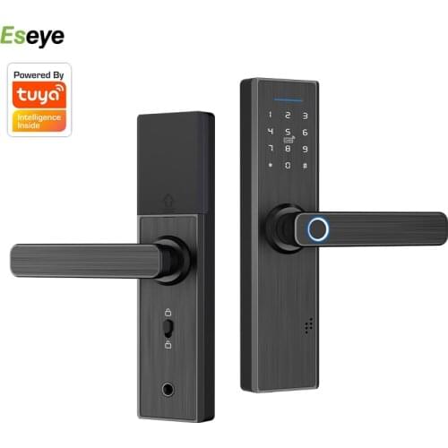 Eseye Wifi Smart Door Lock With Tuya App High Security Electronic Biometric Fingerprint Lock Password Key IC Card For Hotel Home