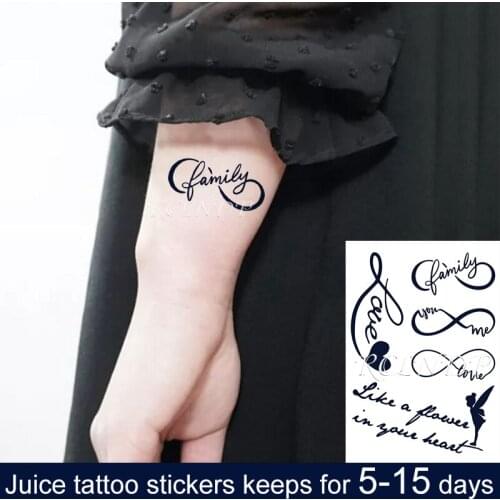 Waterproof Temporary Juice Tattoo Sticker Love Heart Hand Design Flower Fairy "8" Element Flash Tatoo Fake Tatto for Men Women
