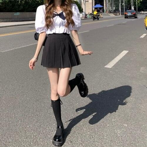 Black Gothic Skirts Women Sexy Mini A-line Korean Y2k Skirt Female High Street Party Slim Kawaii Japanese Skirt 2021 Summer Goth