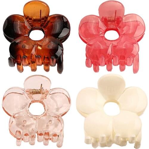 Flower Plate Hair Clip High-quality Material Jelly Color Clip Hair Clip Hairdressing With Bath Tray Large Transparent Hair Clip