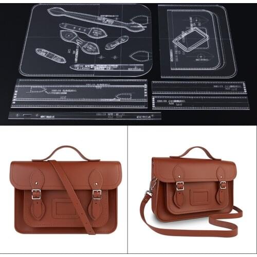 1set DIY Acrylic Template Pattern For Women Cambridge Bag Soft Leather Craft Pattern Cutting 28*19*7.5cm