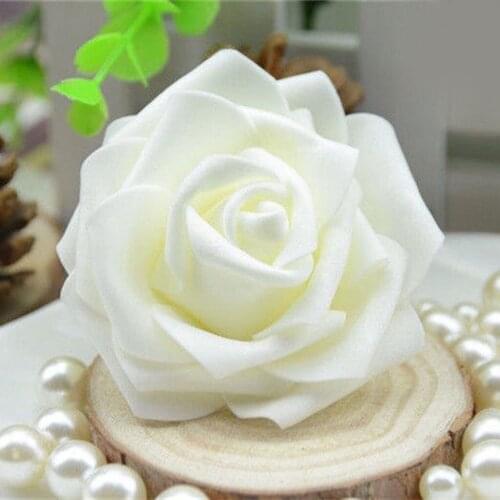 100x Rose Heads Artificial Flower No Stem for Bridal Shower ~Pink &White