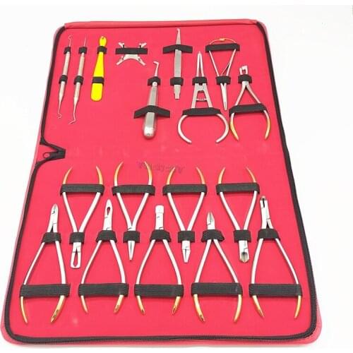 18pcs Stainless Steel Dental oral care materials orthodontic set mechanic shaping forceps Kit adult tooth tools
