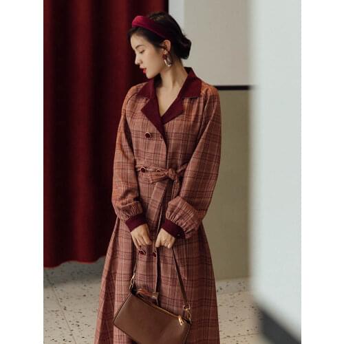 2020 new fashion womens clothing Full Plaid Vintage dresses women dress