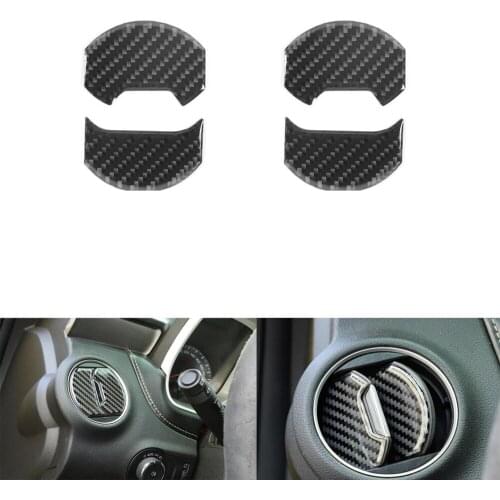 4Pcs/set Car Air Conditioner Air Outlet Vent Decoration Stickers For Chevrolet Camaro 2012-2015 Real Carbon Fiber Car Accessory